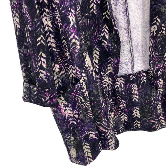 Robert Louis Knit Cardigan Women's Size Small Purple Pockets - Picture 2 of 5